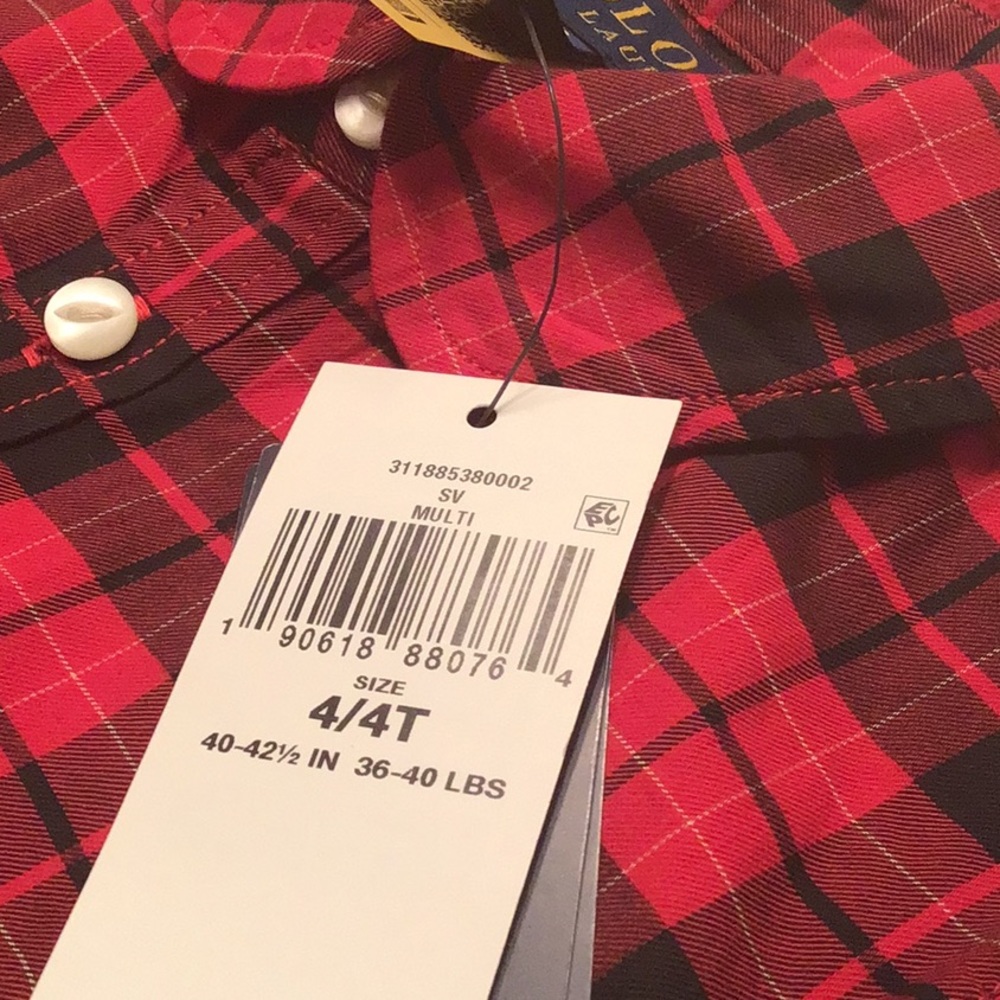 Ralph Lauren Cotton Tartan Plaid Dress Button Down Sleeves Pockets - Picture 8 of 9